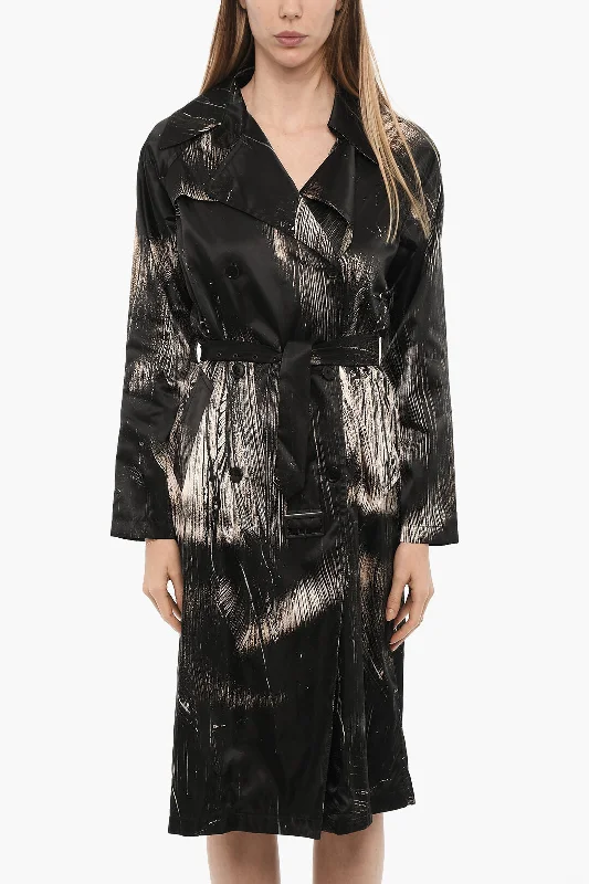 Classic Series Louisa Ballou Nylon Double Breasted Trench With Belt