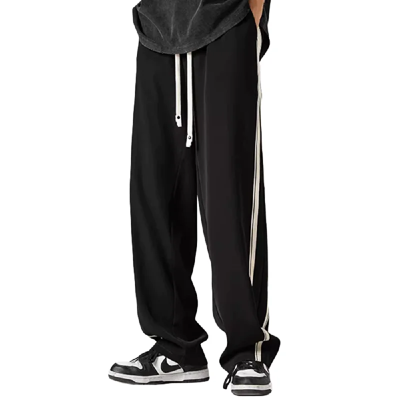 Sports High Waist Style Casual Straight Side Stripes With Drapey Feel Sweatpants