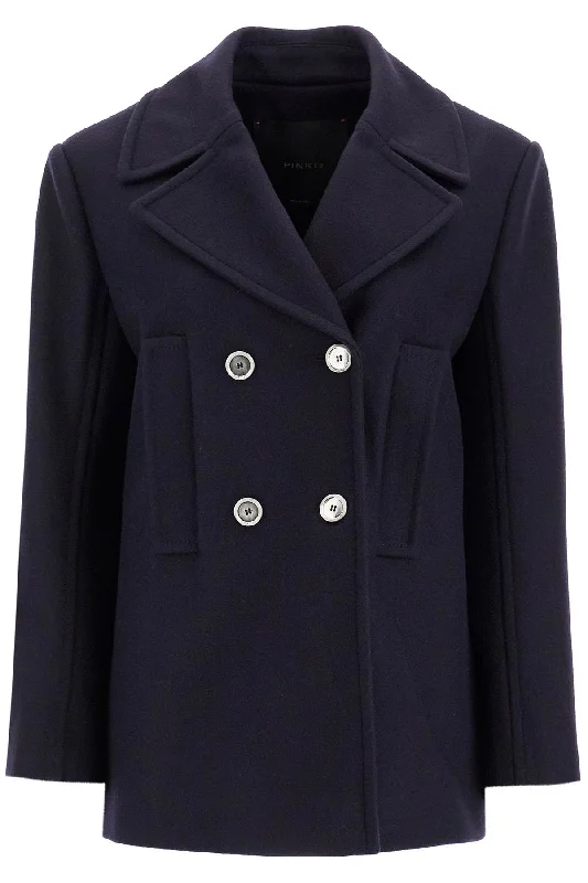 Round neck design Pinko Women's Double-Breasted Wool Blend Caban