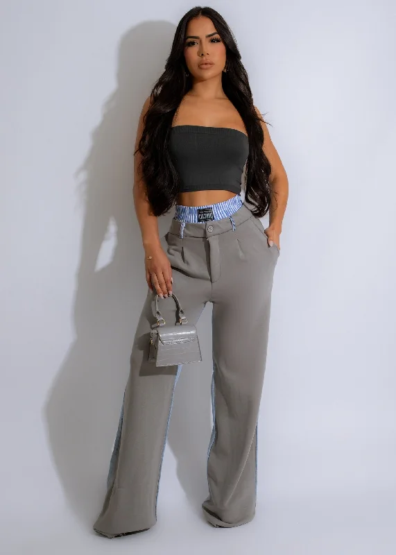 Sports Vitality Style Full Of Love Denim Pant Grey