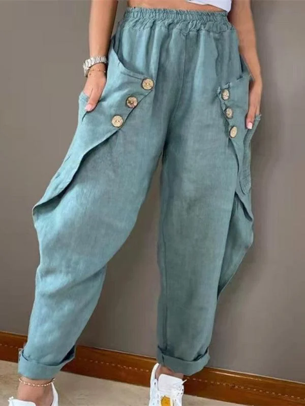 Round neck design Casual Loose Women's Cargo Pants