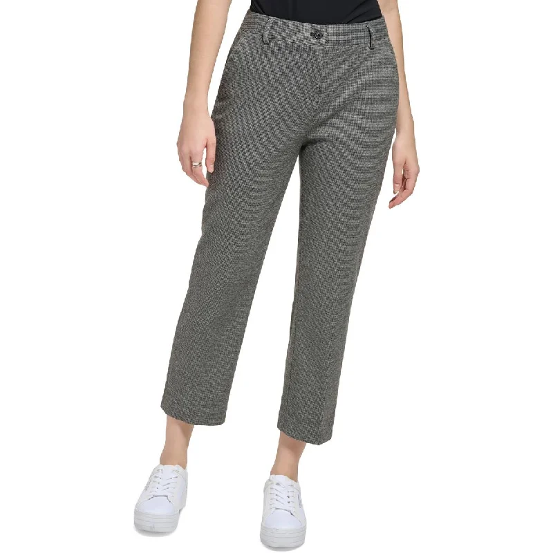 Boutique display Calvin Klein Womens Mid-Rise Plaid Cropped Pants