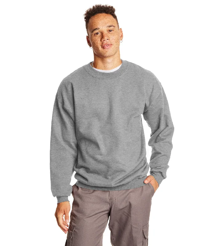 Casual And Versatile Hanes Ultimate Cotton Crewneck Sweatshirt | Oxford Gray