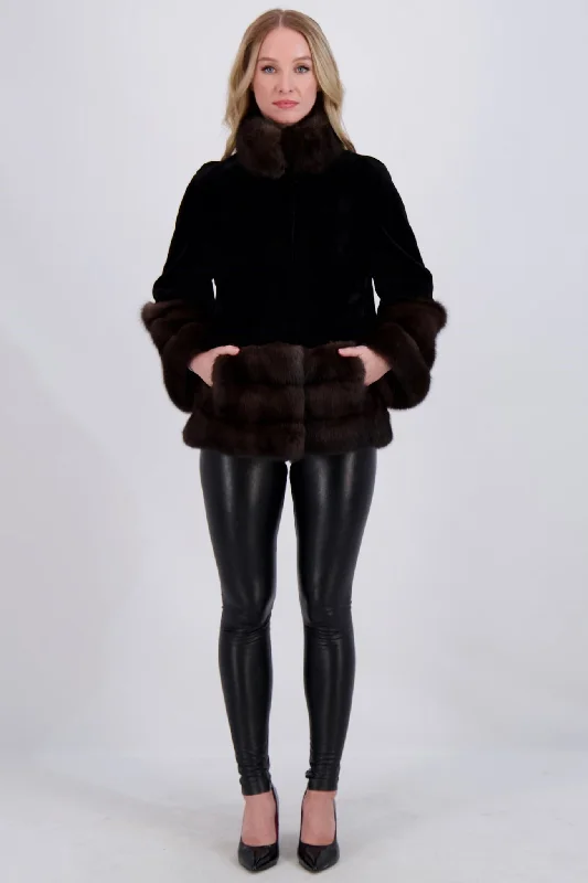 Elegant And Lazy SHEARED MINK JACKET WITH SABLE