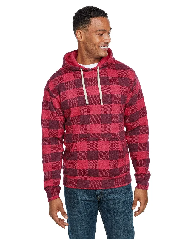 Street Letter Style J America Unisex Triblend Pullover Hoodie | Red Trbln Buflo