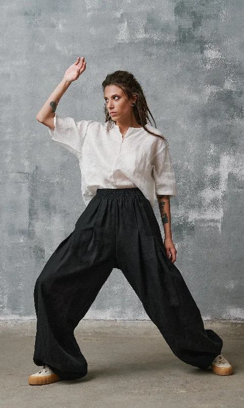 Short skirt design Linen Tuck Pants