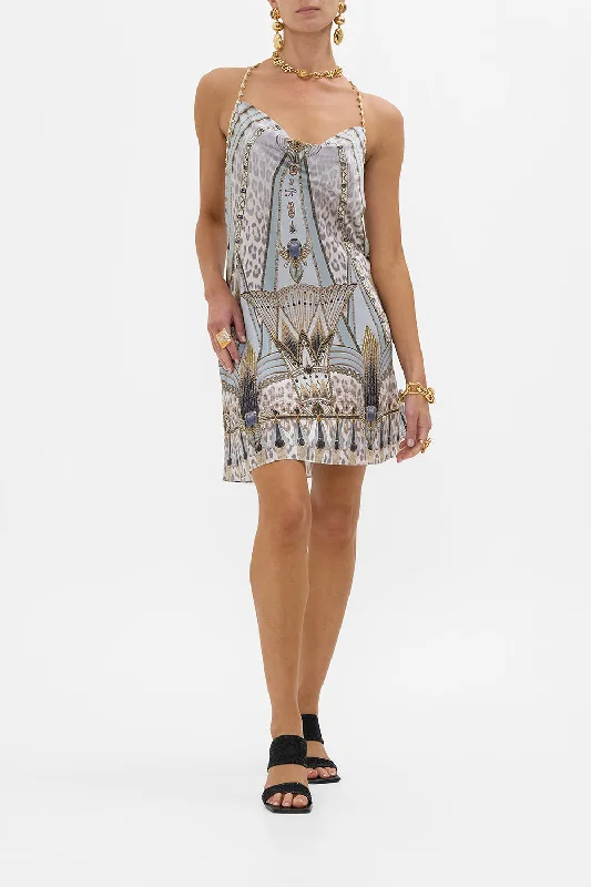 Sports Zipper Style SHORT BIAS HALTER DRESS SAHARA STARLET