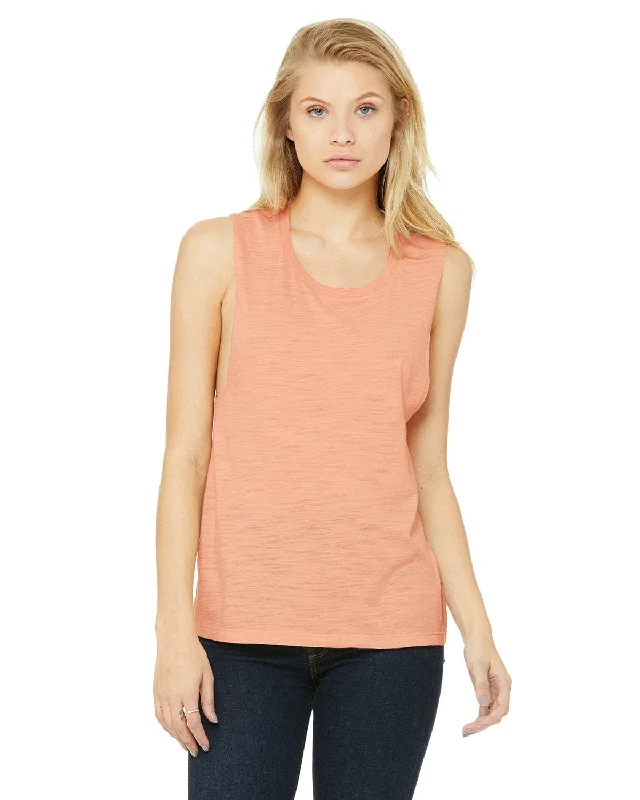 Wandering freely Bella+Canvas Ladies Flowy Scoop Muscle Tank | Peach Slub