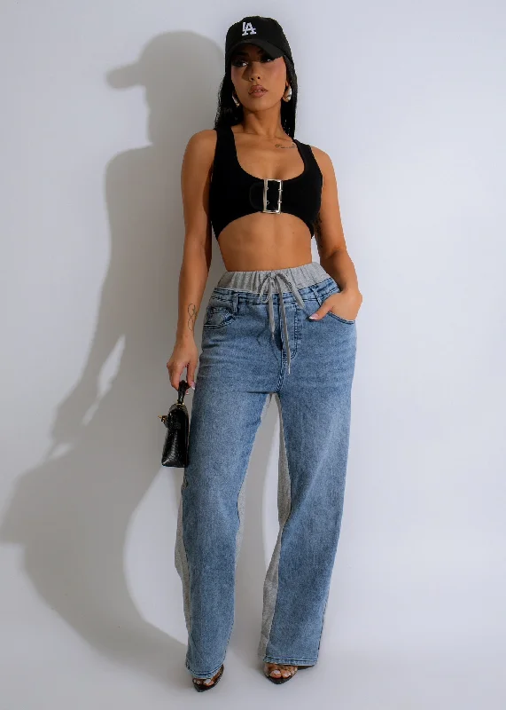 Street Sports Shoes She's Cool Denim Pant Grey