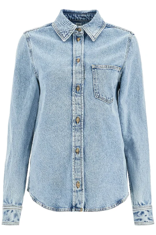 Extra long version Toteme Women's blue Overshirt With Pocket Detail