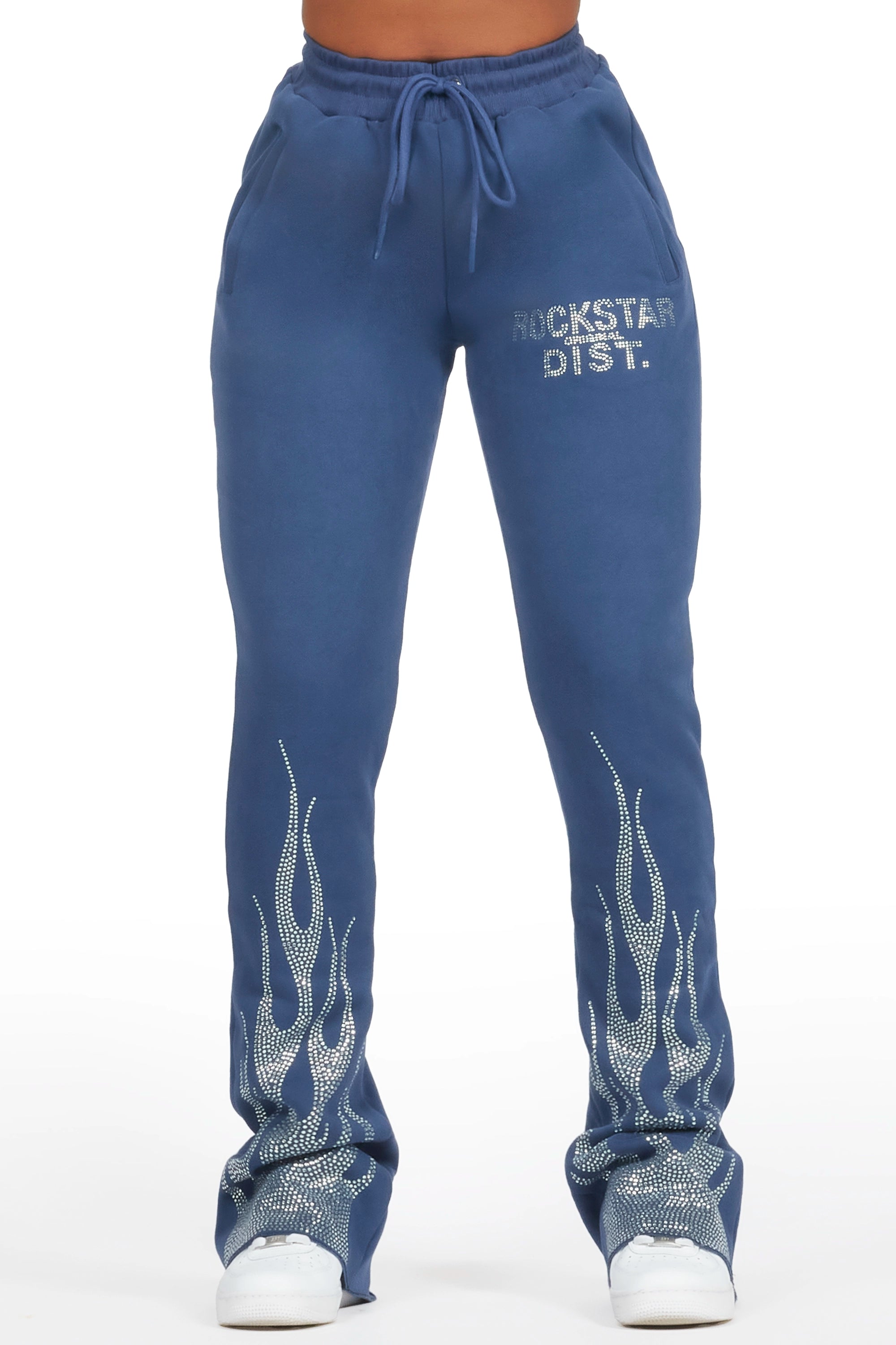 Sports suit style Anastesia Navy Stacked Track Pant