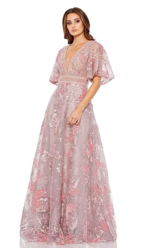 Street Show-off Style Mac Duggal - Flutter Sleeve A-Line Formal Gown 20262 - 1 pc Pink In Size 16 Available Street Show-off Style Mac Duggal - Flutter Sleeve A-Line Formal Gown 20262 - 1 pc Pink In Size 16 Available