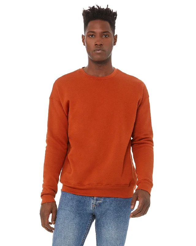 Black And White Style Bella+Canvas Unisex Drop Shoulder Fleece Crewneck Sweatshirt | Brick