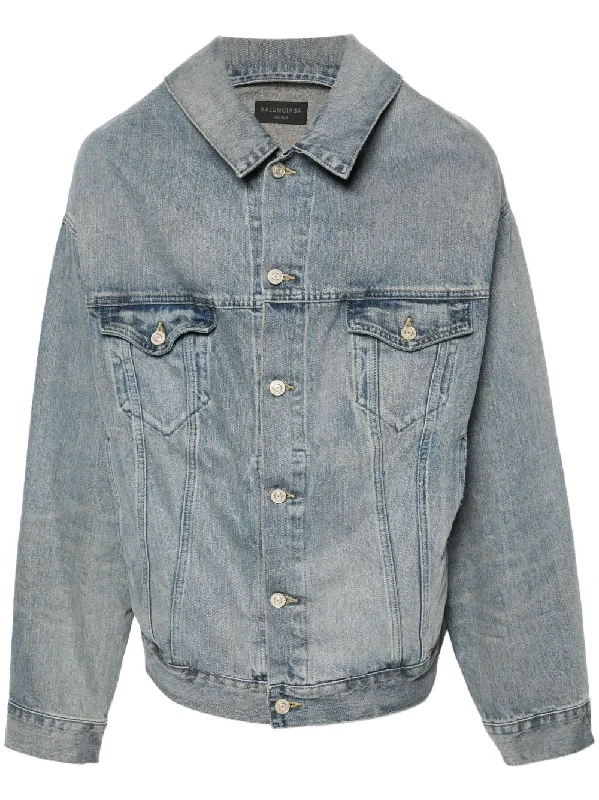 Retro Design Balenciaga Women's Coats Clear blue