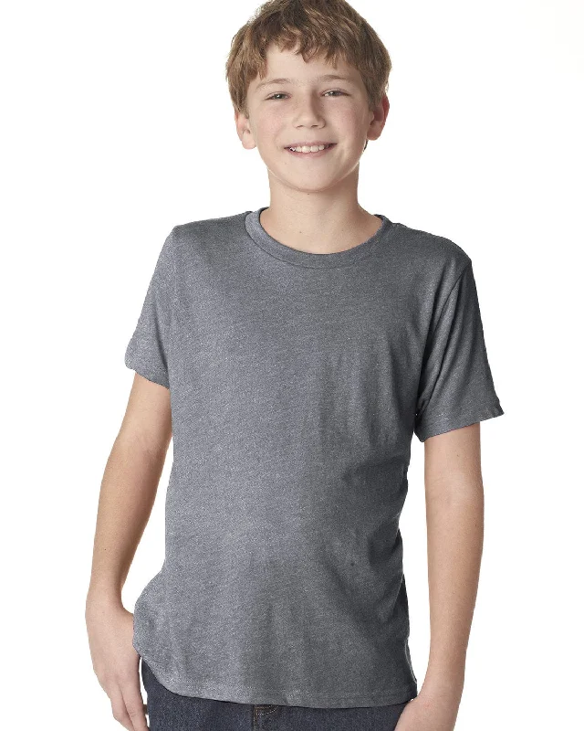 Street Letter Style Next Level Boys Triblend Crew Tee | Premium Heather
