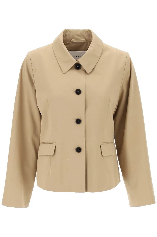 Independent design Skall Studio Women's Short Cotton Waterproof Jacket Named Petra In Italian