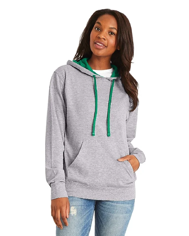 Celebrity Style Next Level Unisex French Terry Pullover Hoodie | Hthr Gry/ Kl Grn