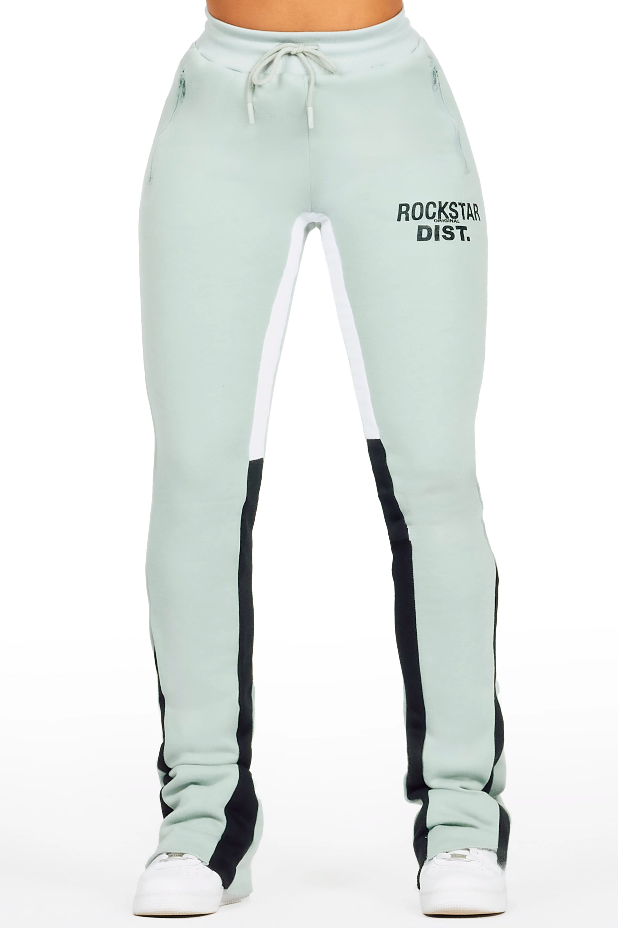 High-end atmosphere Britini Sage Stacked Track Pant