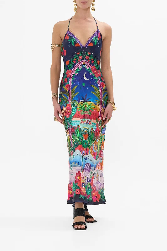 Fashion Style CHAIN DETAIL SLIP DRESS MIDNIGHT MUSES