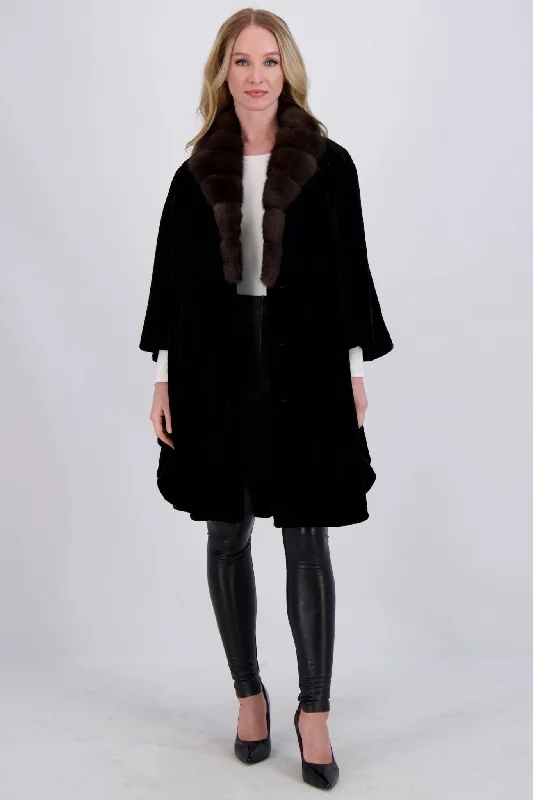Celebrity Style SHEARED MINK JACKET W/ SABLE