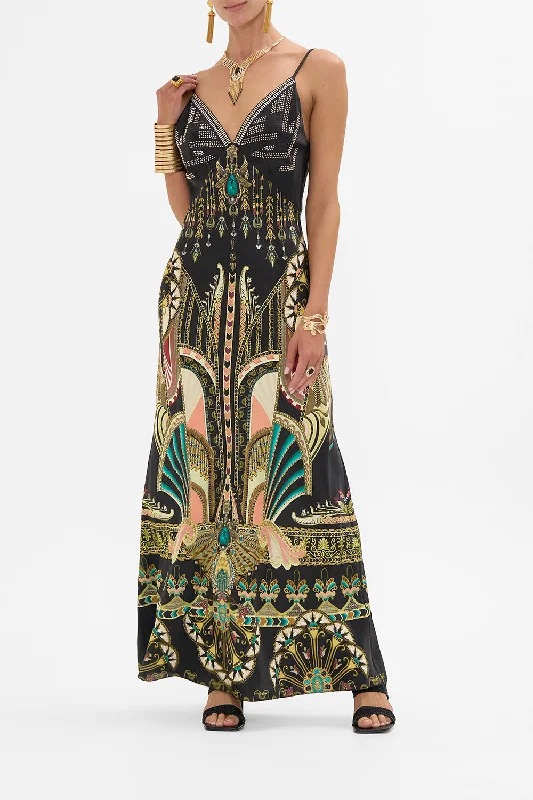 Casual And Versatile V NECK FULL LENGTH BIAS SLIP DRESS THEY CALLED HER NEFERTARI
