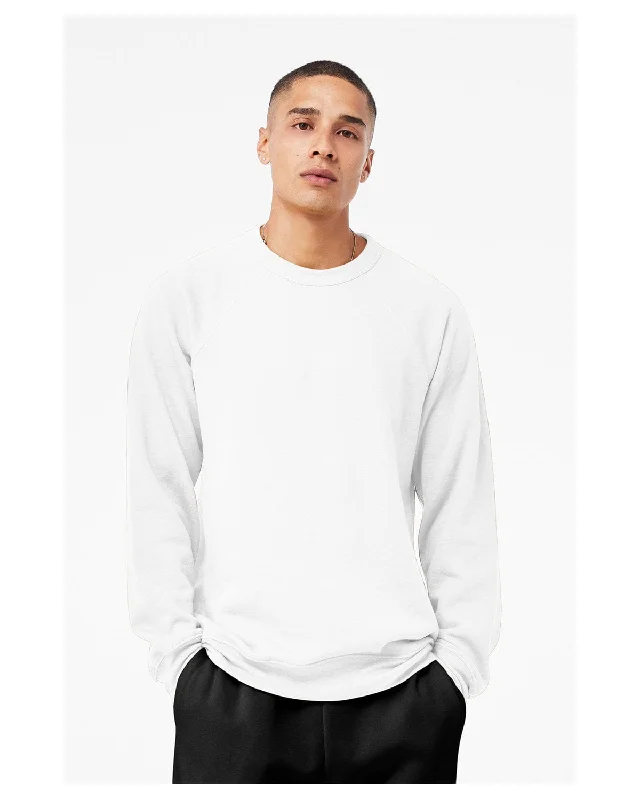 Minimal Style Bella+Canvas Triblend Unisex Crewneck Sweatshirt | Solid White Trblnd