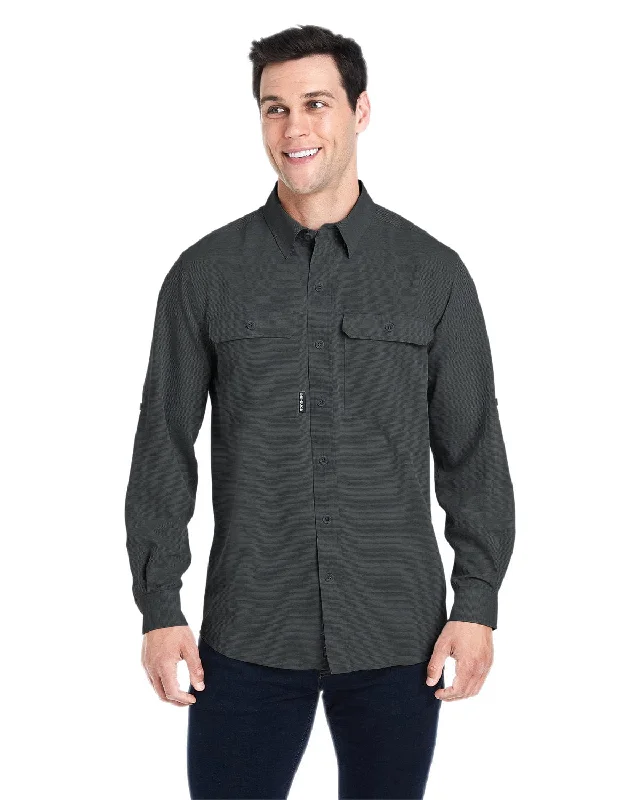 Street Show-off Style Dri Duck Men's Crossroad Woven Shirt | Charcoal
