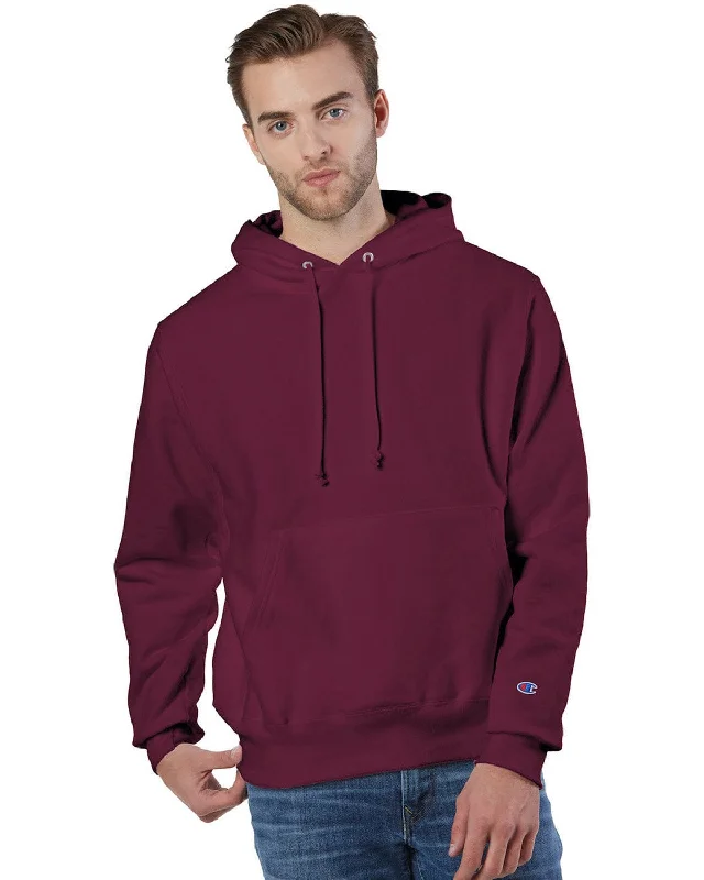 Street Vertical And Horizontal Design Champion Reverse Weave Hooded Sweatshirt | Cardinal