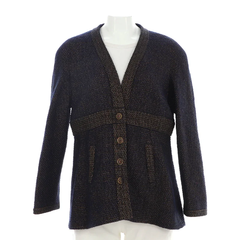 Amazing design Women's Two Pocket V-Neck Fitted Jacket Tweed