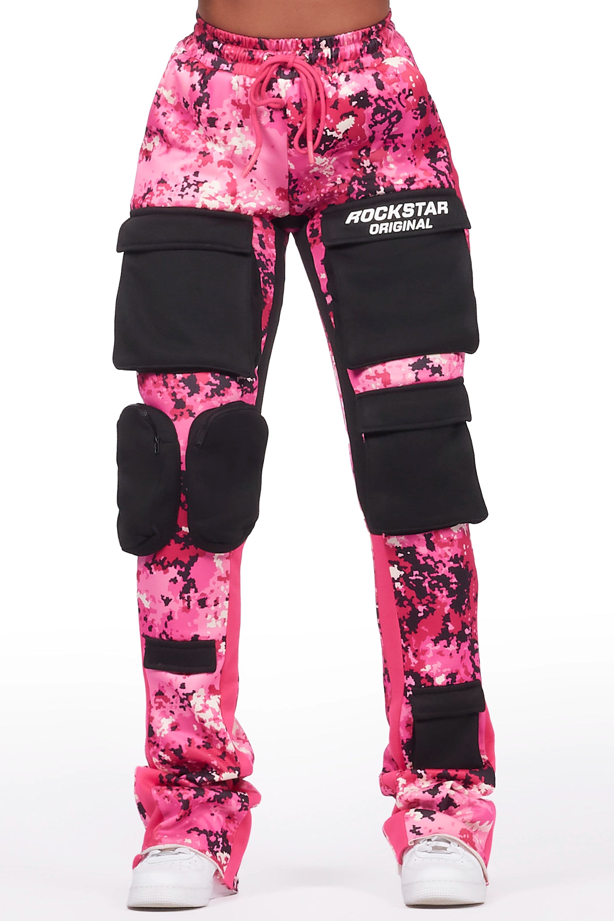 High-quality fabrics Norika Pink Digital Camo Stacked Track Pant
