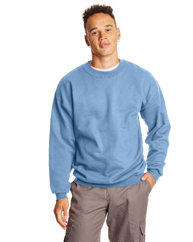 Low-key Luxury Hanes Ultimate Cotton Crewneck Sweatshirt | Light Blue