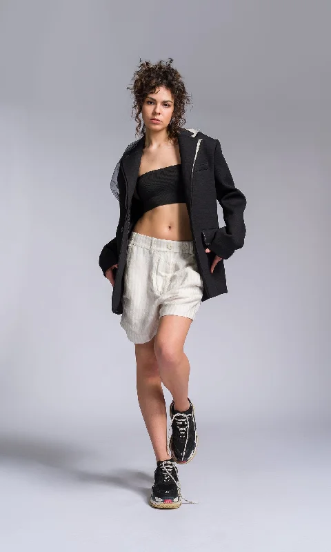 Party Wear Twisted Baggy Seersucker Shorts