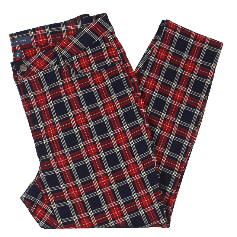 Free and comfortable Tommy Hilfiger Womens Plus Plaid Ankle Skinny Pants