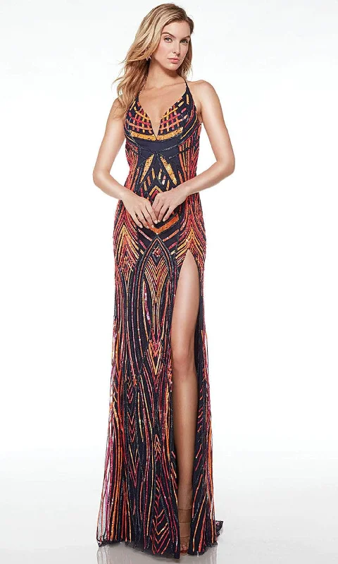 Street Letter Style Alyce Paris 61692 - V-Neck Sequin and Bead Embellished Prom Dress Street Letter Style Alyce Paris 61692 - V-Neck Sequin and Bead Embellished Prom Dress