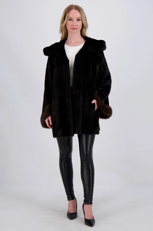 Noble Temperament MINK PARKA WITH SABLE TRIM