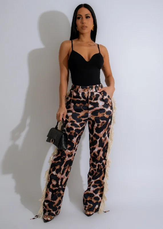 Sports Fitness Style Out N About Fringe Pant Brown
