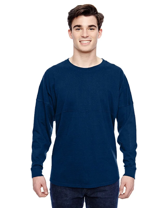 Retro Lace Fabric J America Adult Game Day Jersey | Navy