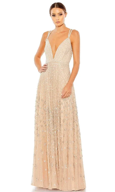 Street Style Suit Mac Duggal 93701 - Plunging V-Neck A-Line Dress