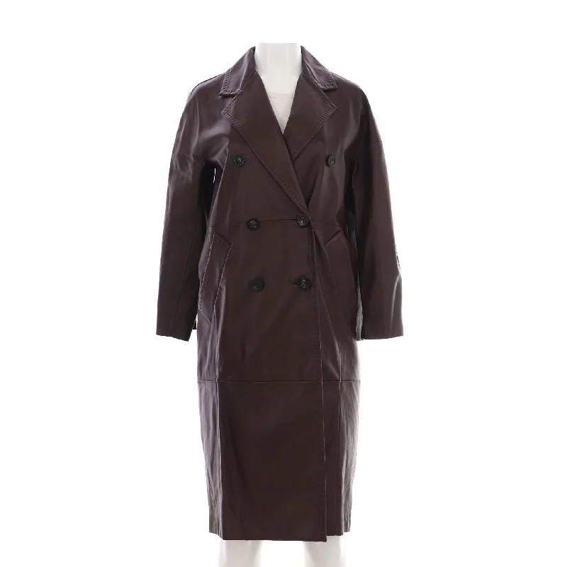 Short skirt design Women's Ussuri Double Breasted Coat Leather