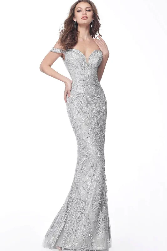 Trendy Traveler Jovani - Plunging Sweetheart Evening Dress 68130SC - 1 pc Grey In Size 0 Available Trendy Traveler Jovani - Plunging Sweetheart Evening Dress 68130SC - 1 pc Grey In Size 0 Available