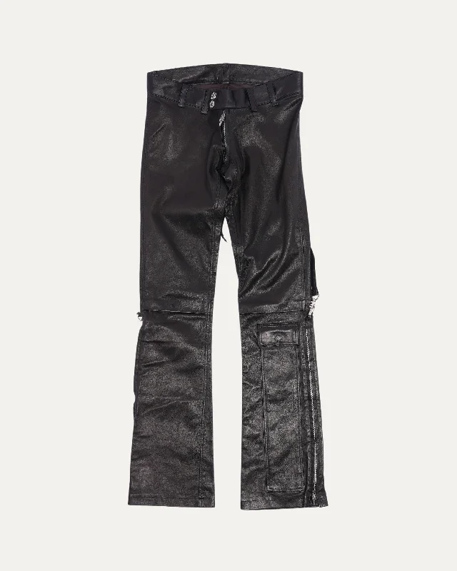Sports Jacket Cross Patch Leather Bondage Pants