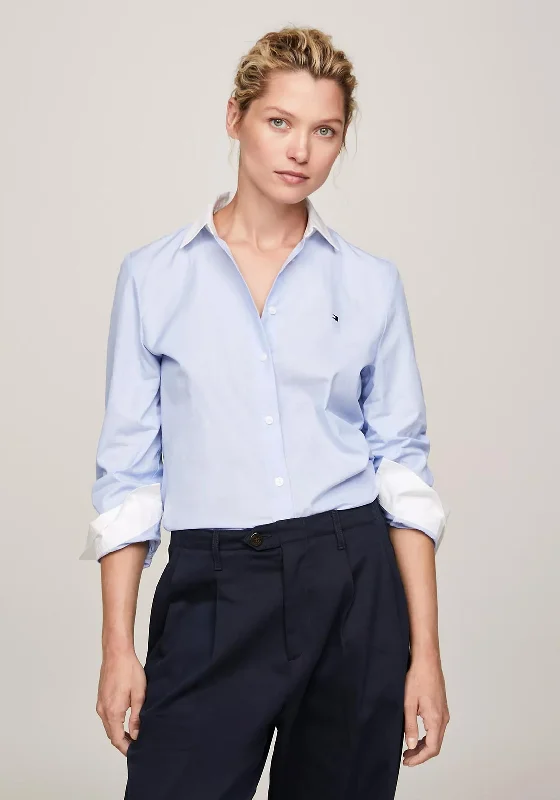 Hooded design Tommy Hilfiger Fill A Fill Regular Shirt, Well Water Blue