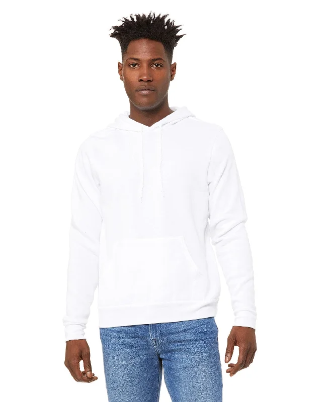 Comfortable And Simple Bella+Canvas Unisex Sponge Fleece Pullover Hoodie | Dtg White