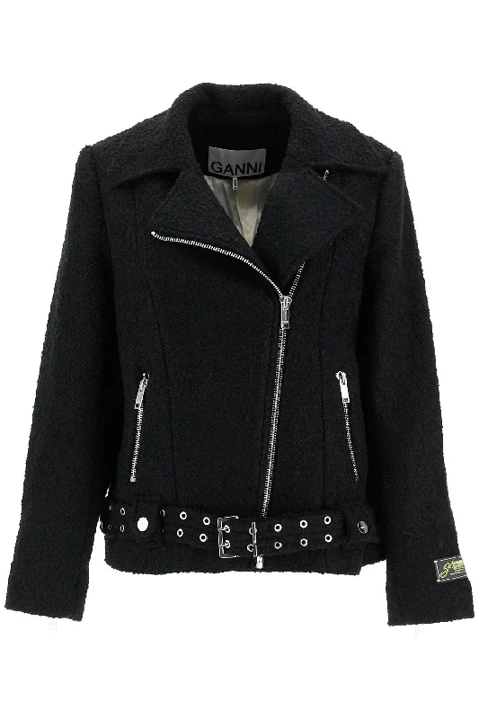 Hip-hop Style Ganni Women's Short Bouclã Jacket For