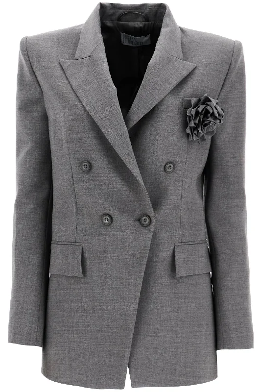 Noble Temperament Giuseppe Di Morabito Women's Double-Breasted Wool Stretch Blazer