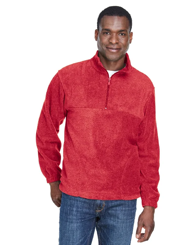Street Personality Style Harriton Quarter-Zip Fleece Pullover | Red