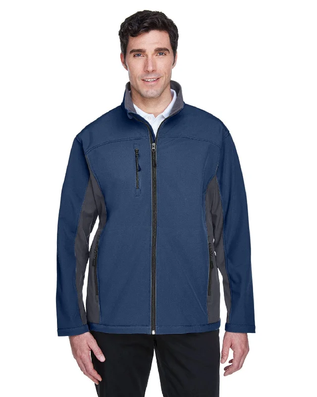 Sports Comfort Style Devon & Jones Mens Soft Shell Colorblock Jacket | Navy/ Dk Chrcoal Sports Comfort Style Devon & Jones Mens Soft Shell Colorblock Jacket | Navy/ Dk Chrcoal