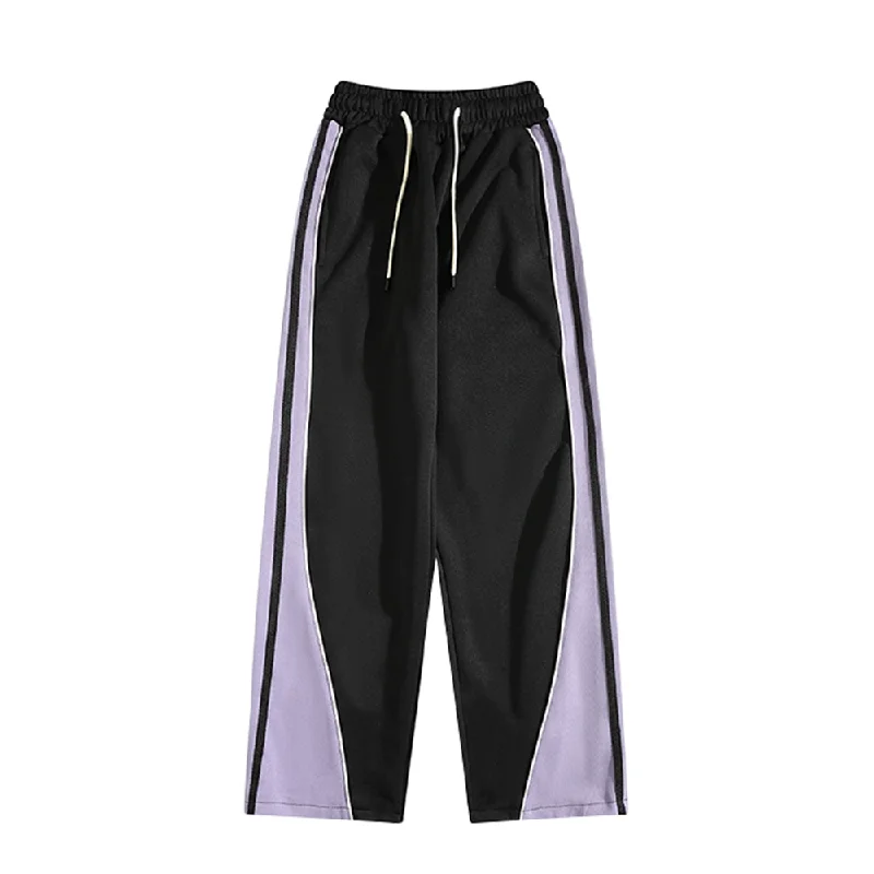 Warm and substantial Versatile Contrast Color Straight Leg Sweatpants