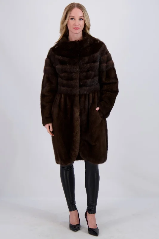 Party Wear MINK SHORT COAT WITH SABLE