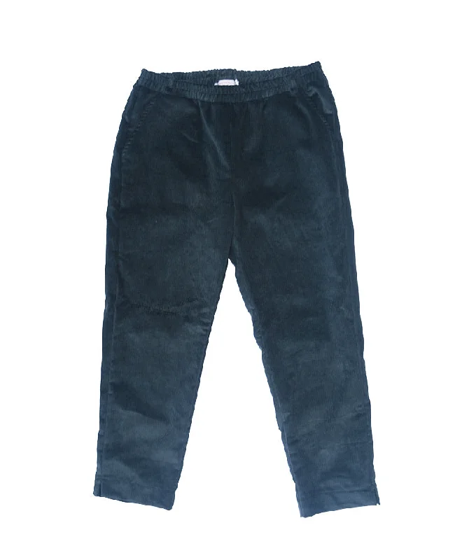 Comfortable And Simple Slim Jenny in Dark Moss Corduroy